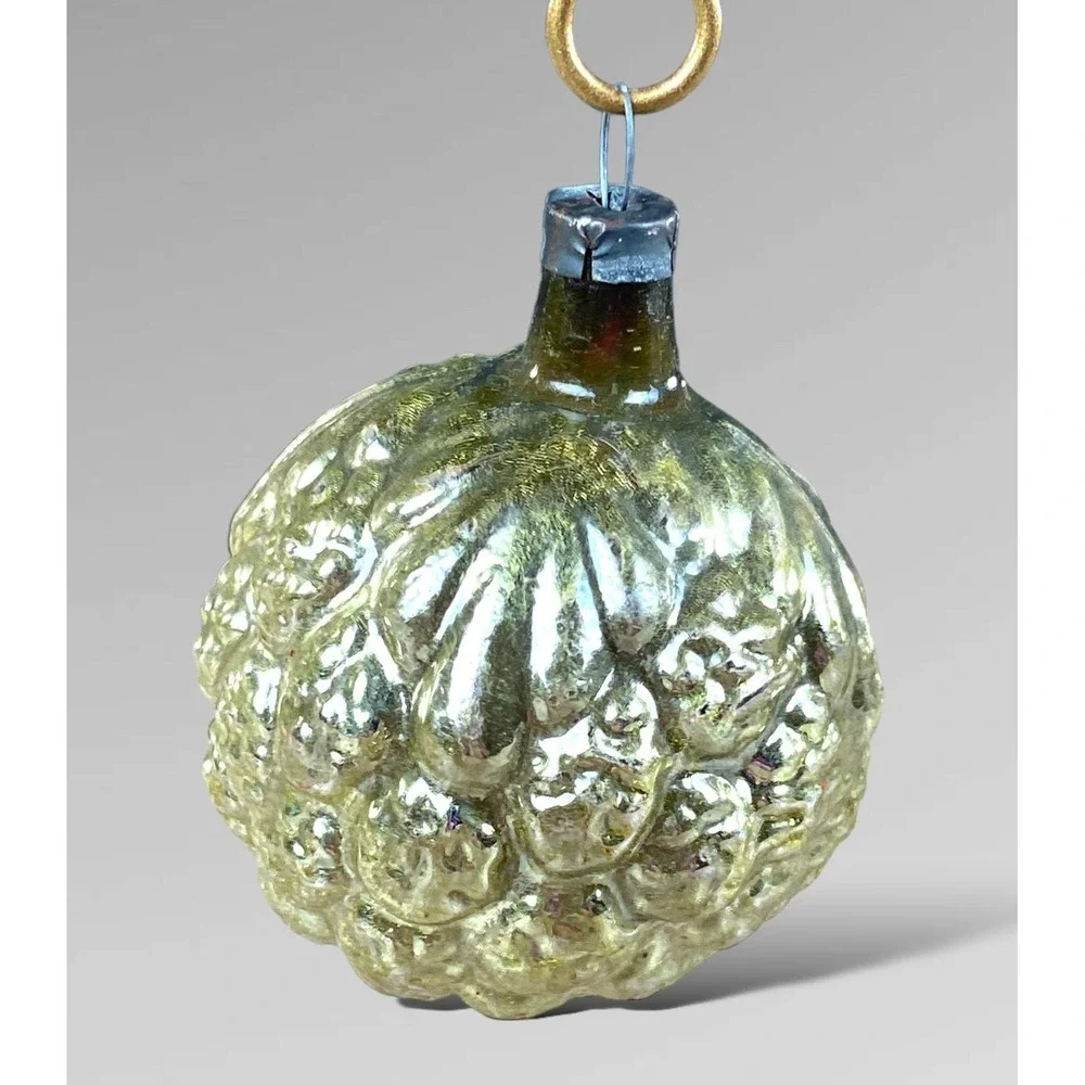 Vintage Mercury Glass Walnut‎ Christmas Ornament Classic!
